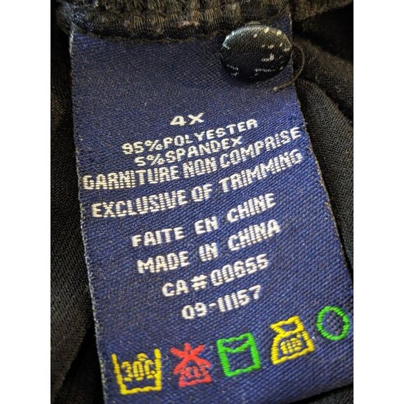 MXM Womens Plus Size 4X Blouse Black White Lace Print Puff Sleeve Ruched Front - Picture 8 of 8